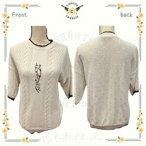 Vtg 80s 90s Cape Cod Sportswear Sweater Women's Large Mock Neck Acrylic USA